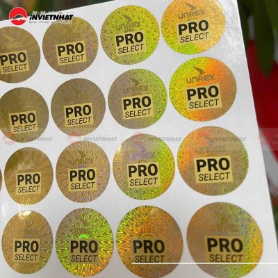 tem hologram chống giả nền vàng