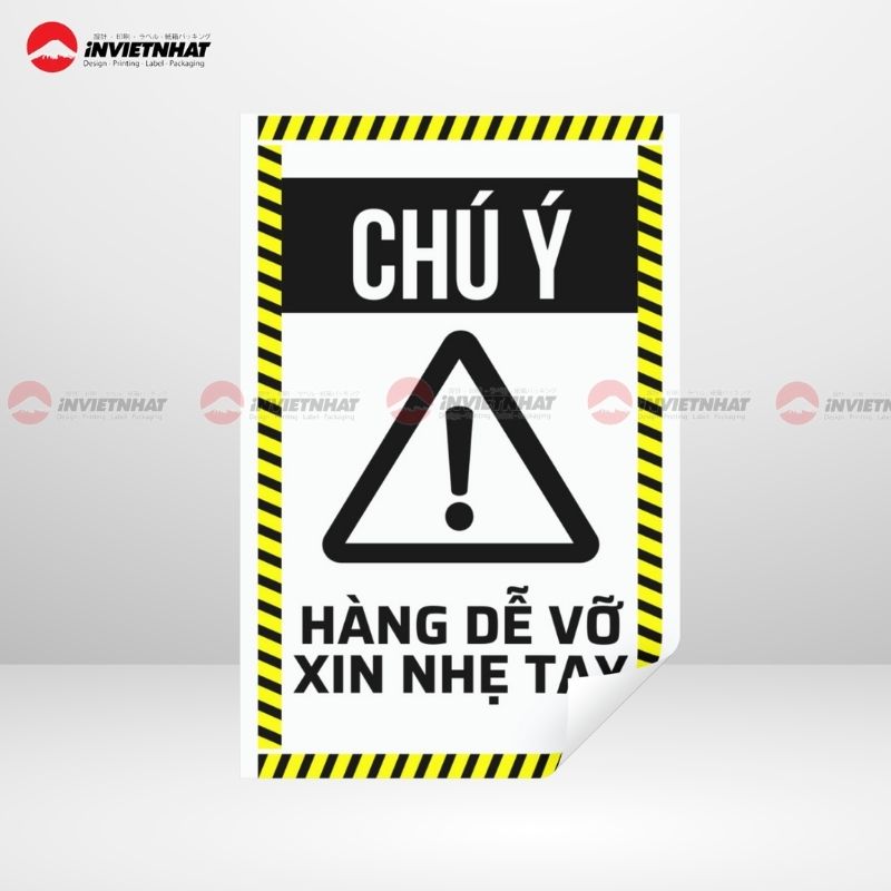 Quy cách in tem hàng dễ vỡ Quy cách in tem hàng dễ vỡ