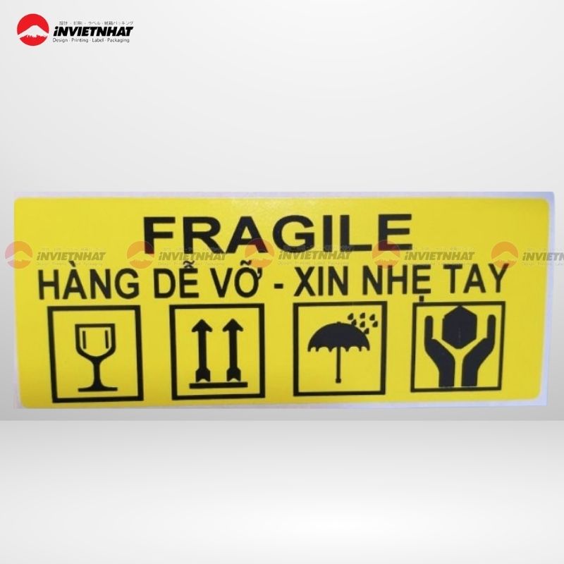 Tem dán cảnh báo hàng dễ vỡ Tem dán cảnh báo hàng dễ vỡ