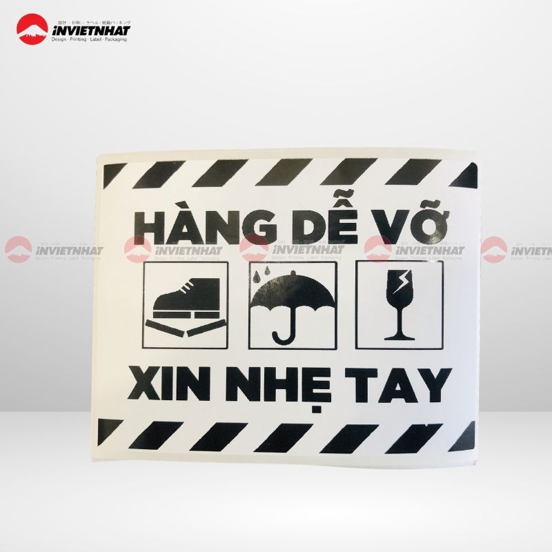 Tem dán lưu ý hàng dễ vỡ Tem dán lưu ý hàng dễ vỡ