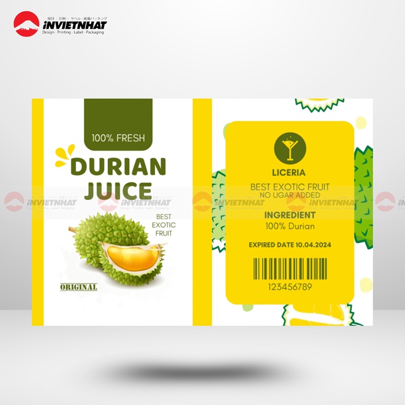 In tem nhãn sầu riêng