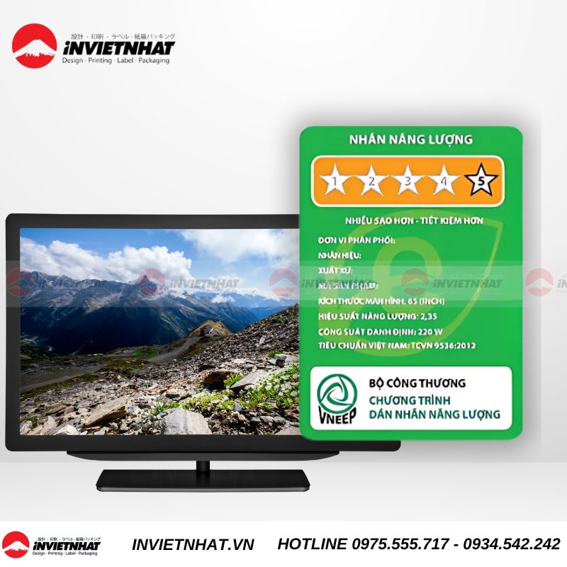 mẫu tem năng lượng tivi