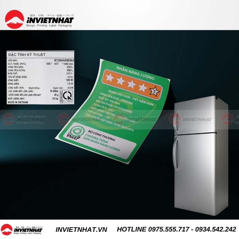 mẫu tem năng lượng tủ lạnh