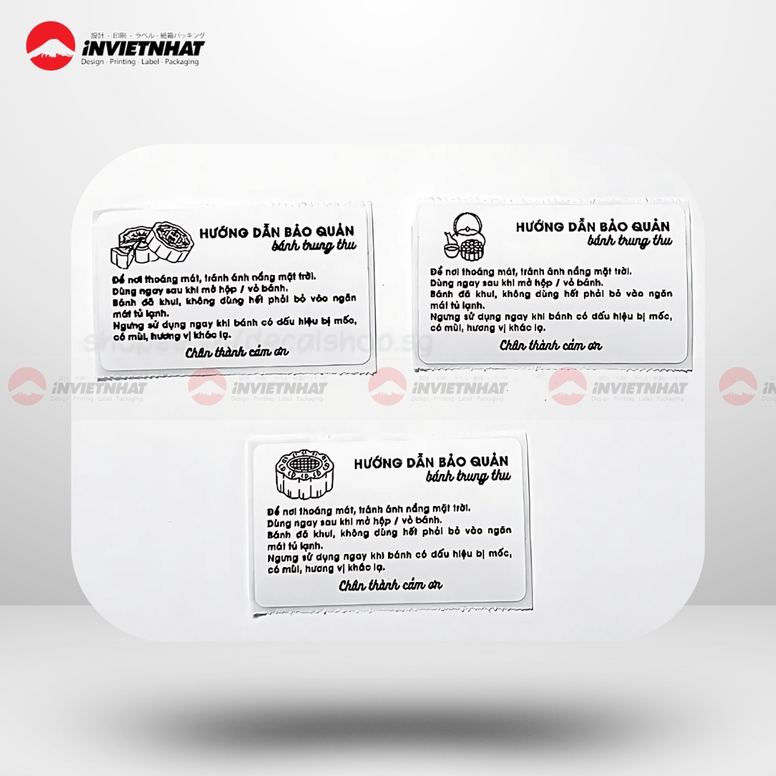 Mẫu tem hướng dẫn bảo quản bánh trung thu