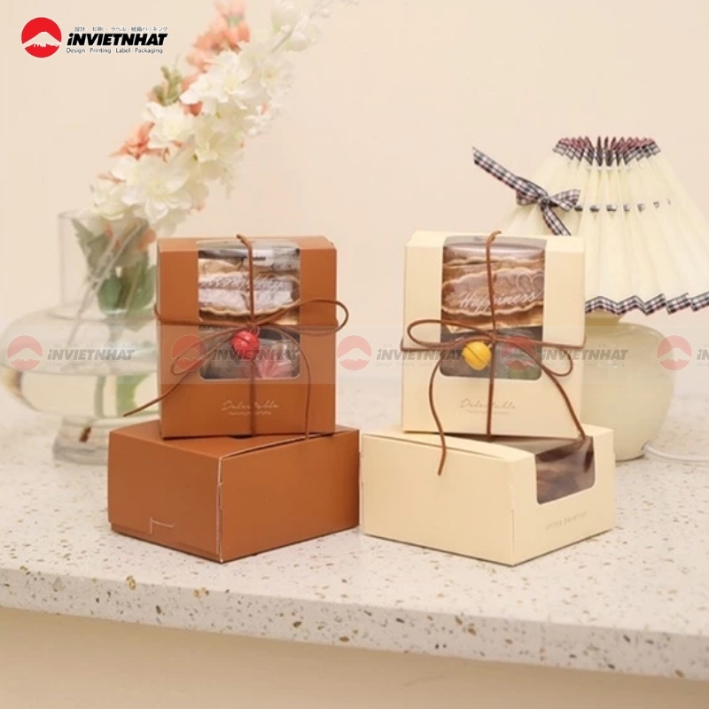 Hộp giấy đựng bánh bông lan