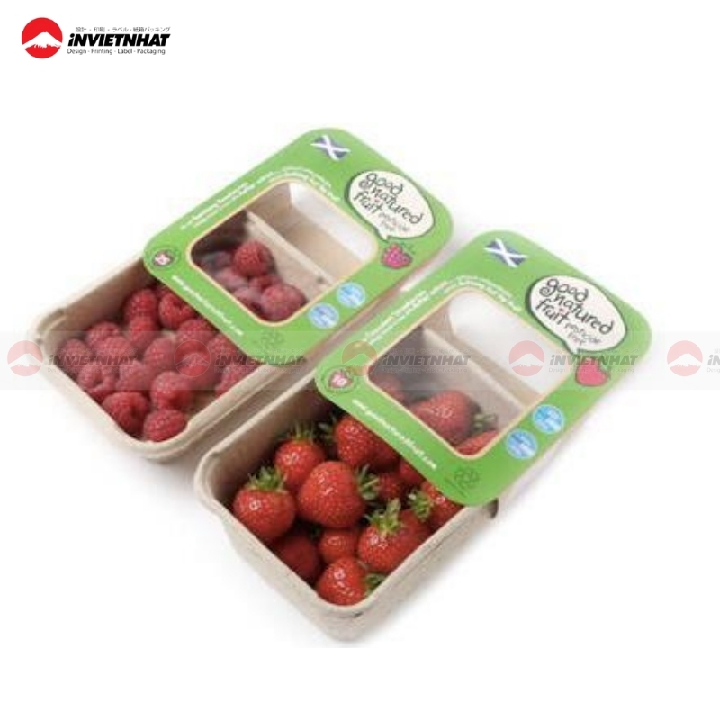 Hộp giấy đựng dâu tây có nắp kéo