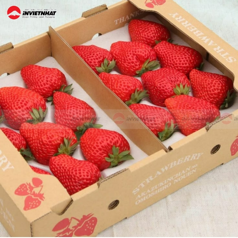 Hộp giấy đựng dâu tây đẹp