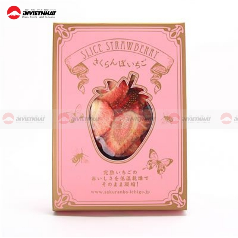 Hộp giấy đựng dâu tây hình bìa sách