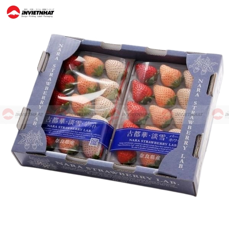 Hộp giấy đựng dâu tây tươi