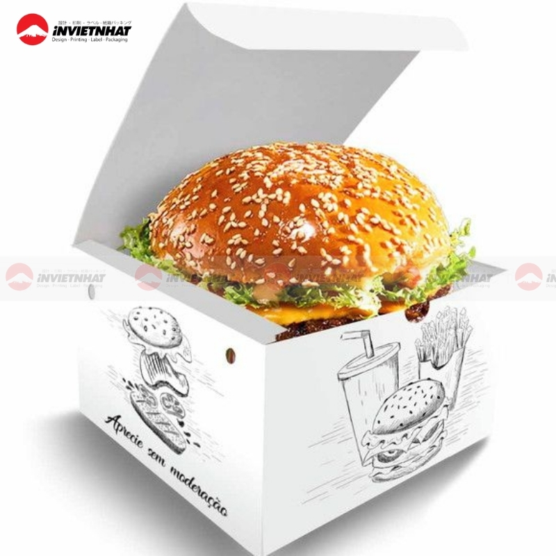Quy cách in hộp giấy hamburger