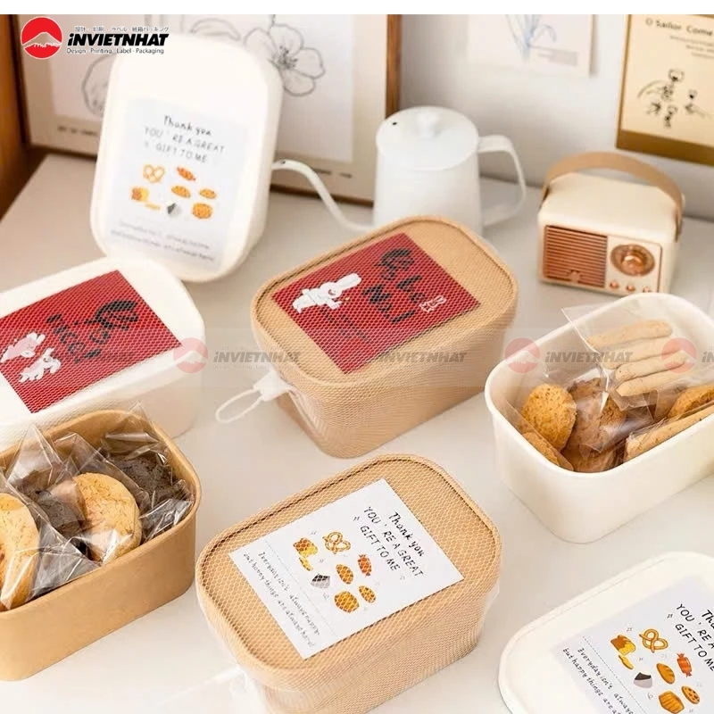 Hộp giấy kraft đựng bánh bông lan