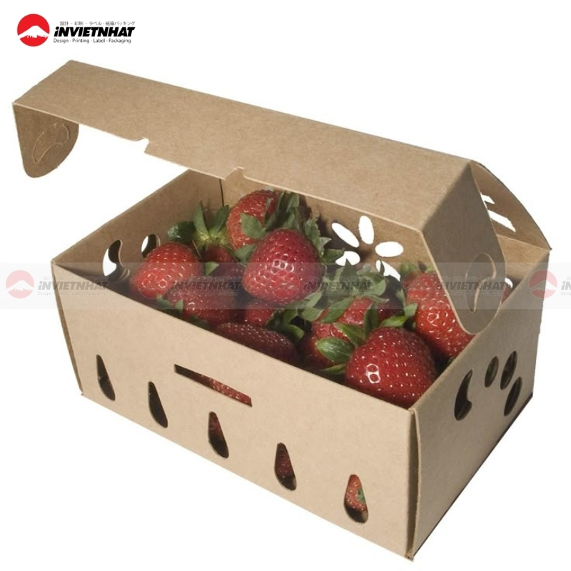 Hộp giấy kraft đựng dâu tây