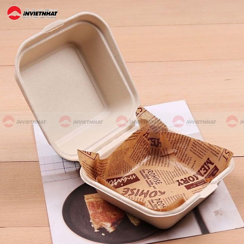 In hộp giấy kraft đựng hamburger tại In Việt Nhật