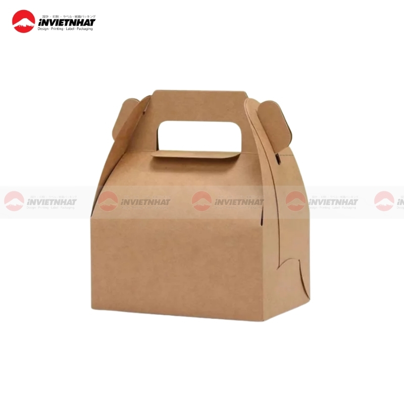 Mẫu hộp giấy quai gài đựng hamburger