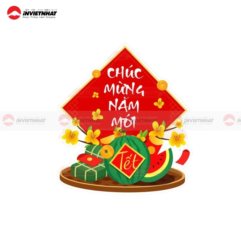 Tem dán bánh chưng Tài Lộc