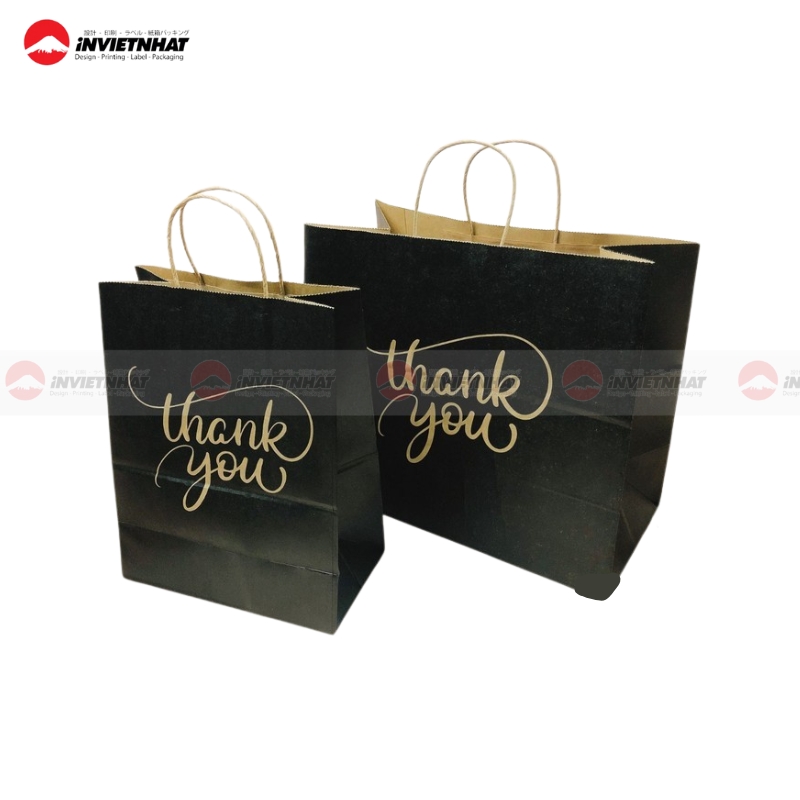 Túi giấy đen ép kim