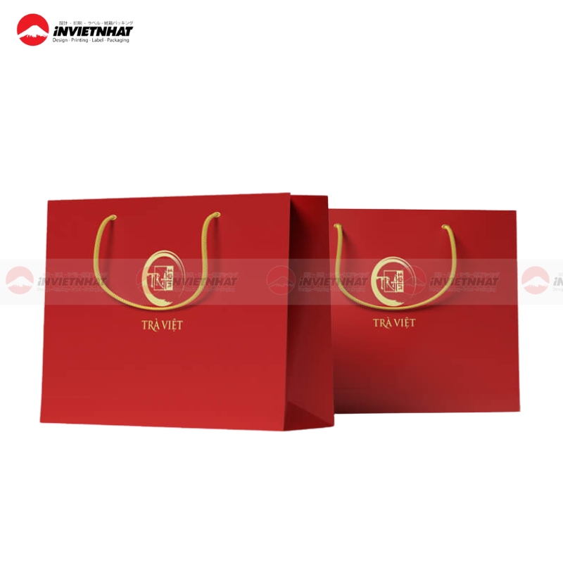 Túi giấy đỏ in logo