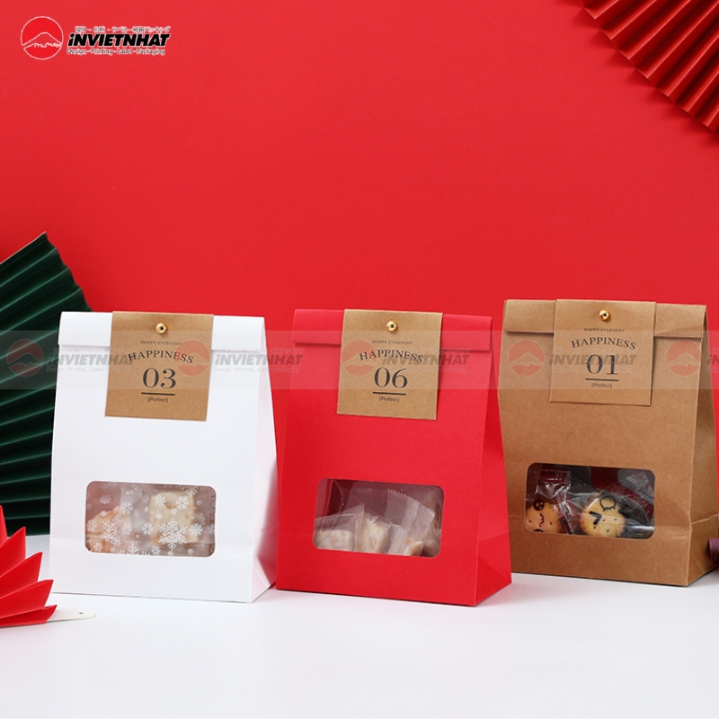 Túi giấy đựng bánh kẹo handmade có cửa sổ