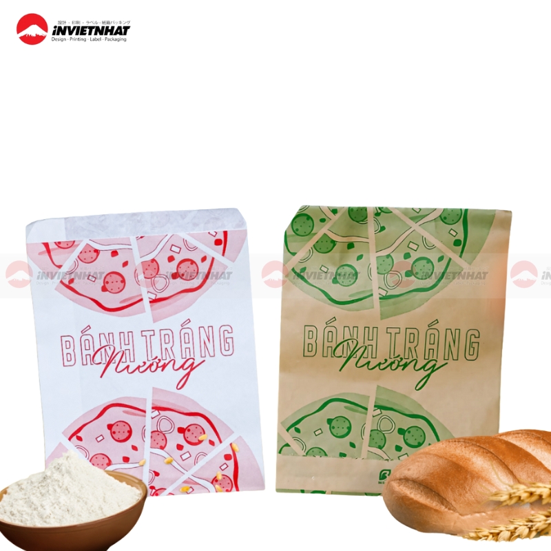 Túi giấy đựng bánh tráng nướng chống dầu mỡ