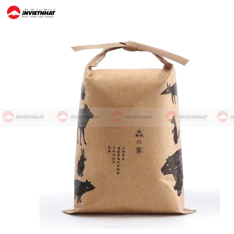 Túi giấy đựng gạo màu nâu