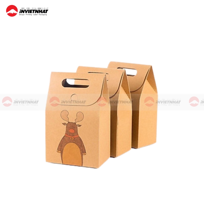 Túi giấy kraft đựng bánh kẹo giáng sinh