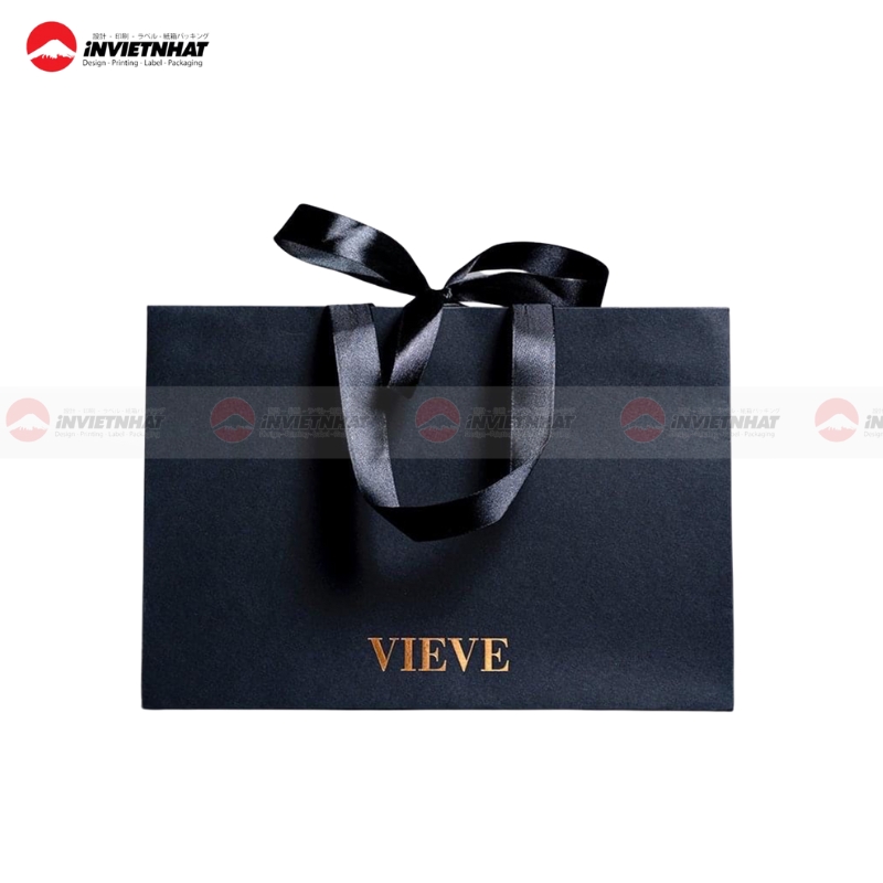 Túi giấy ruy băng đen