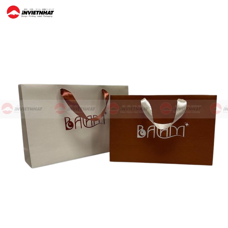 Túi giấy ruy băng đựng đồ handmade