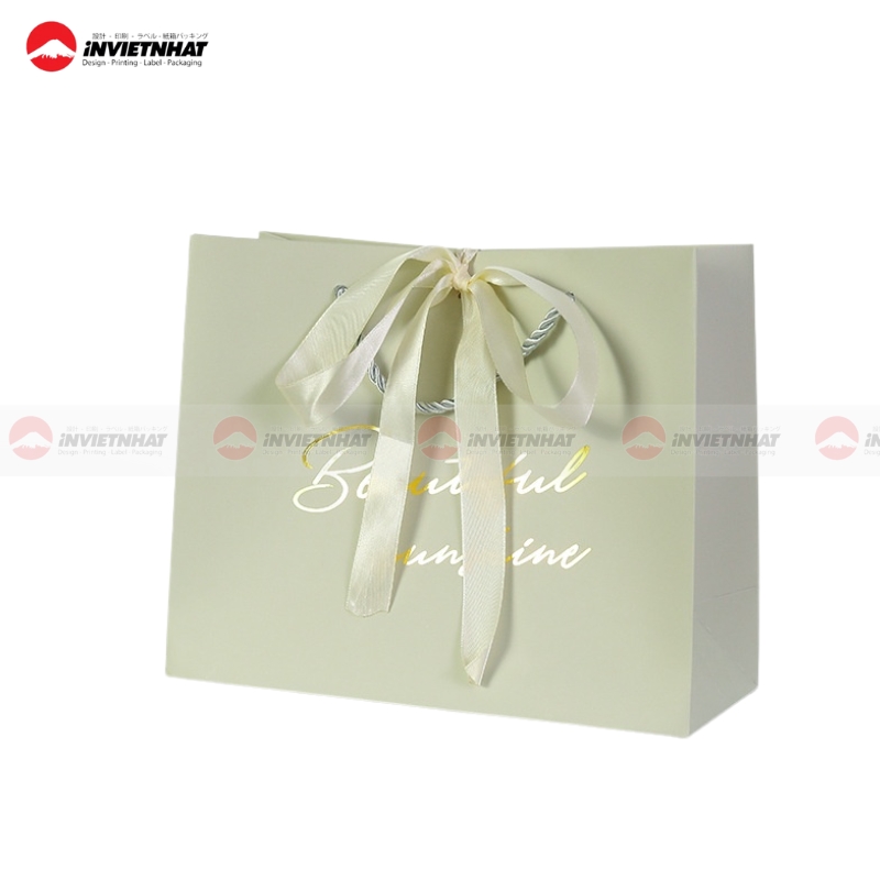 Túi giấy ruy băng đựng mỹ phẩm
