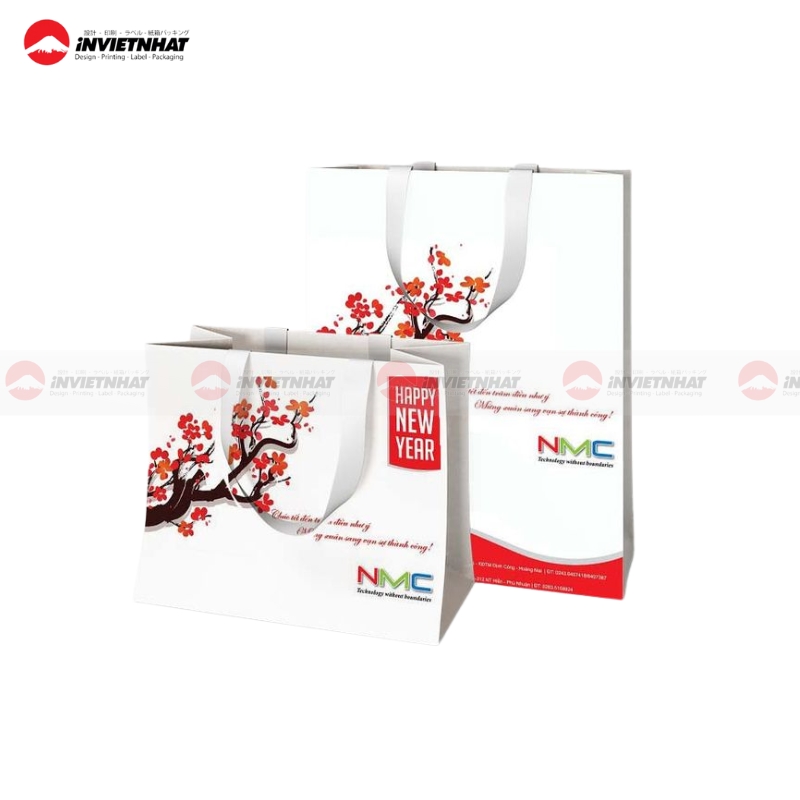 Túi giấy ruy băng đựng quà tết