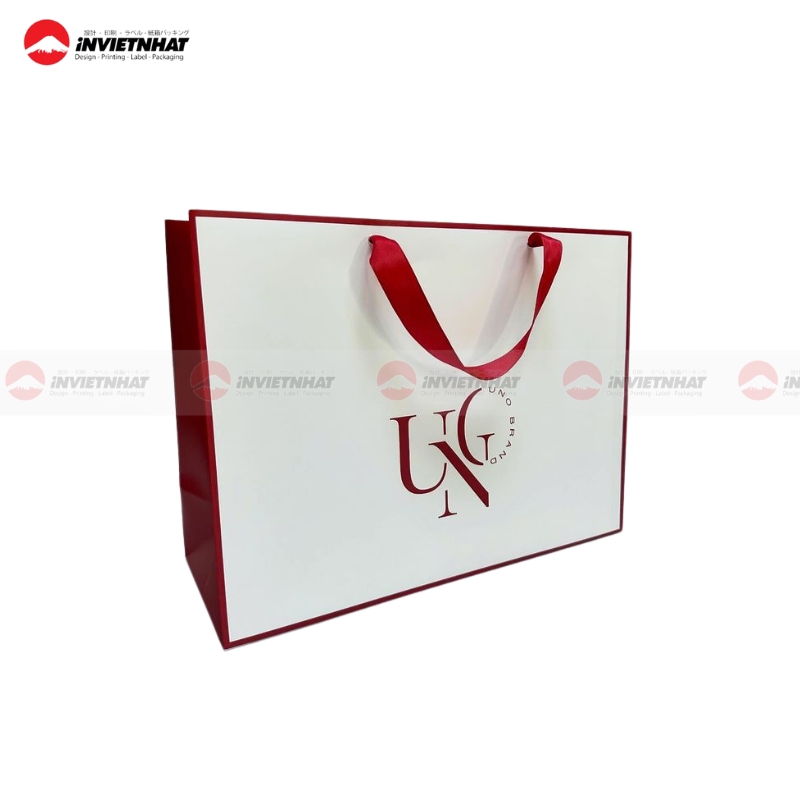 Túi giấy ruy băng in logo