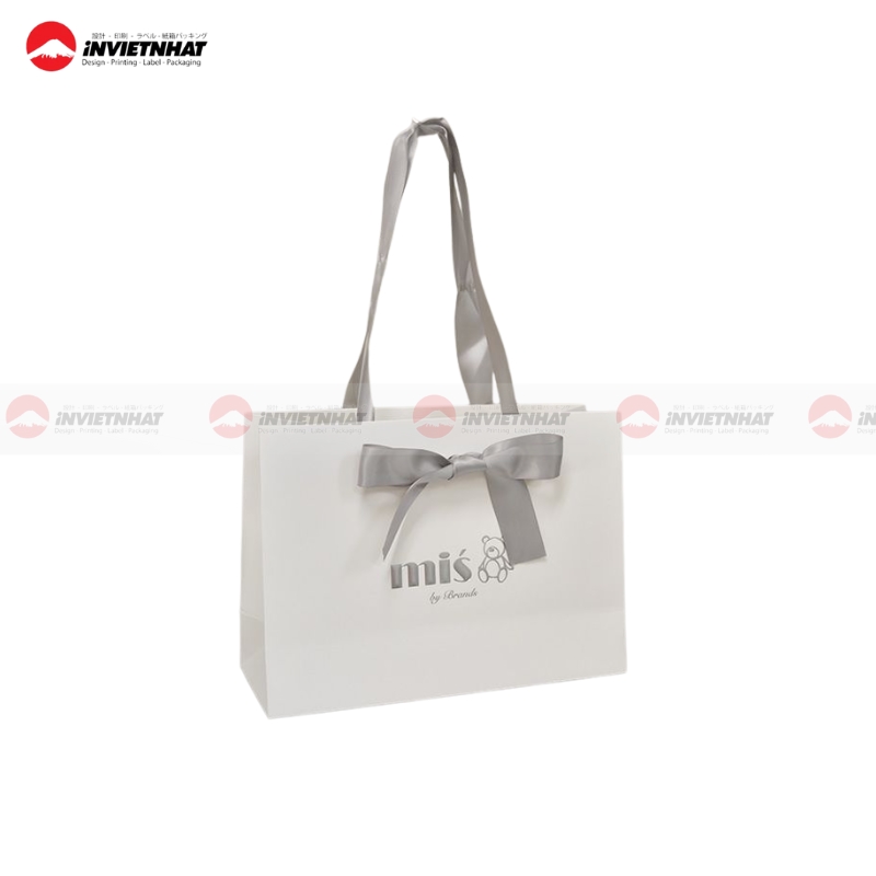 Túi giấy ruy băng trơn