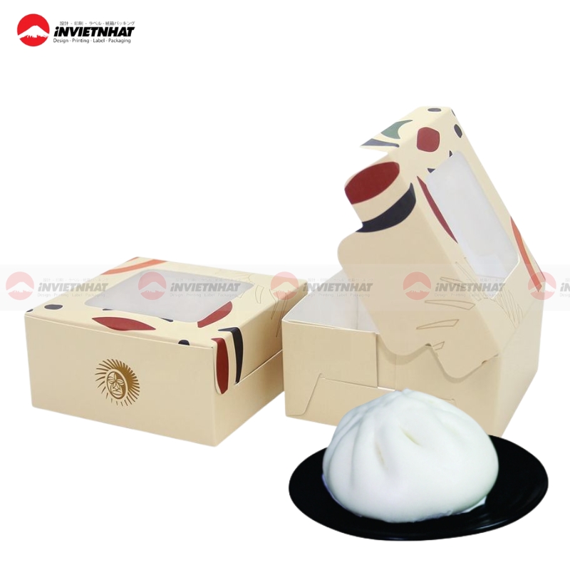 11+ Mẫu hộp giấy đựng bánh bao ĐẸP MẮT, thoát hơi tốt 8 hop giay mica dung banh bao