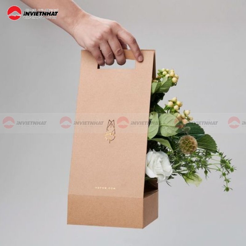 túi giấy Kraft cắm hoa
