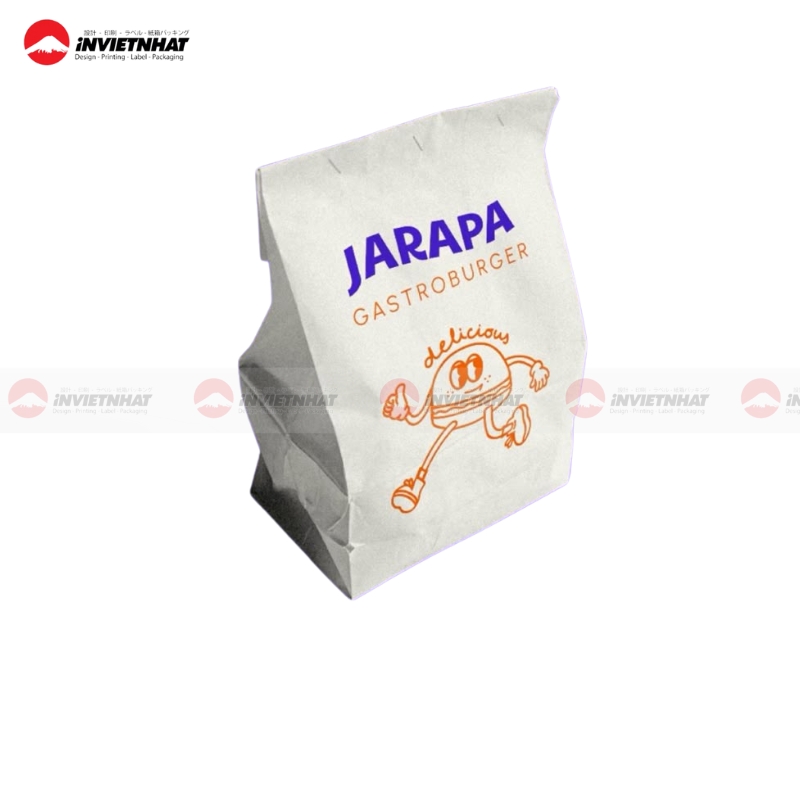 túi giấy bán mang về burger