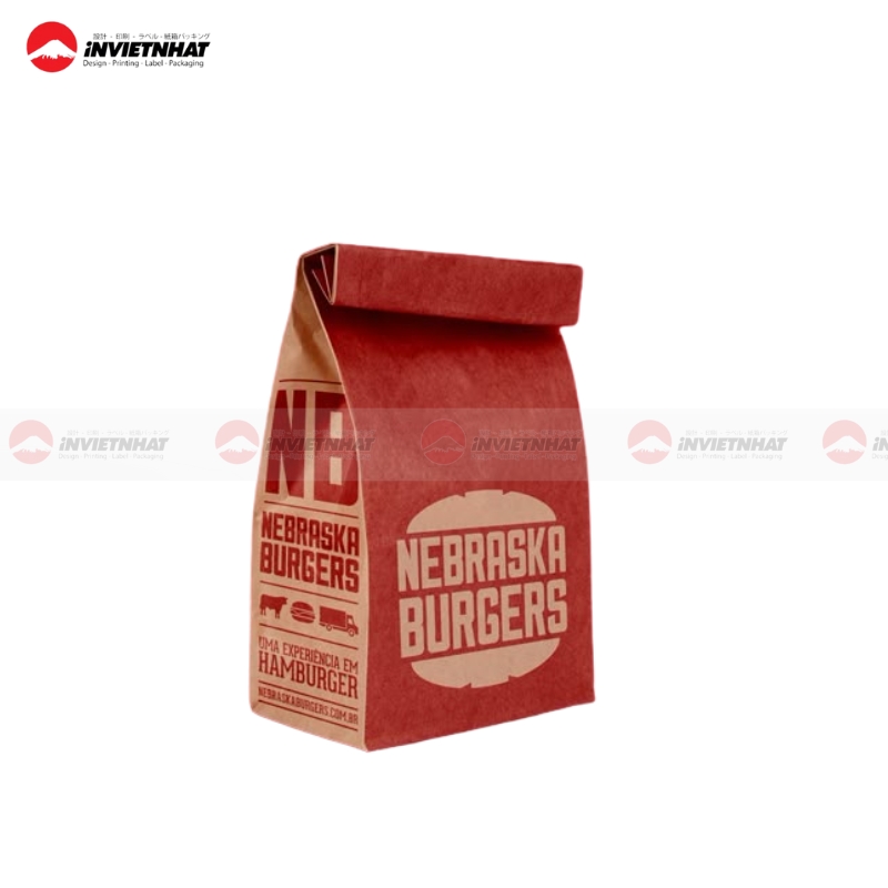 17+ Mẫu túi giấy đựng hamburger đẹp mắt, AN TOÀN vệ sinh thực phẩm 28 túi giấy burger tiện lợi
