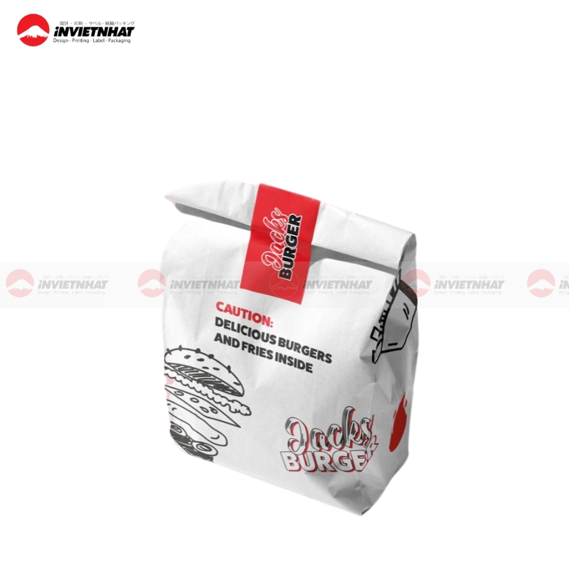 17+ Mẫu túi giấy đựng hamburger đẹp mắt, AN TOÀN vệ sinh thực phẩm 44 túi giấy chuyên dụng hamburger