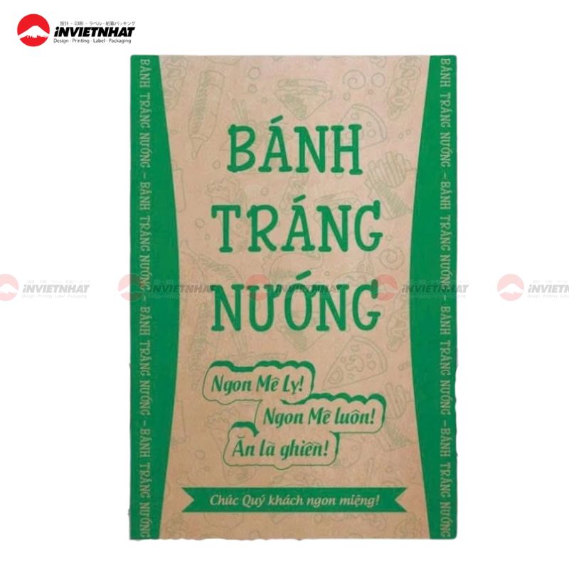 In túi giấy đựng bánh tráng nướng 23 túi giấy đựng bánh tráng nướng