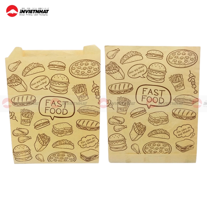túi giấy giao hàng hamburger
