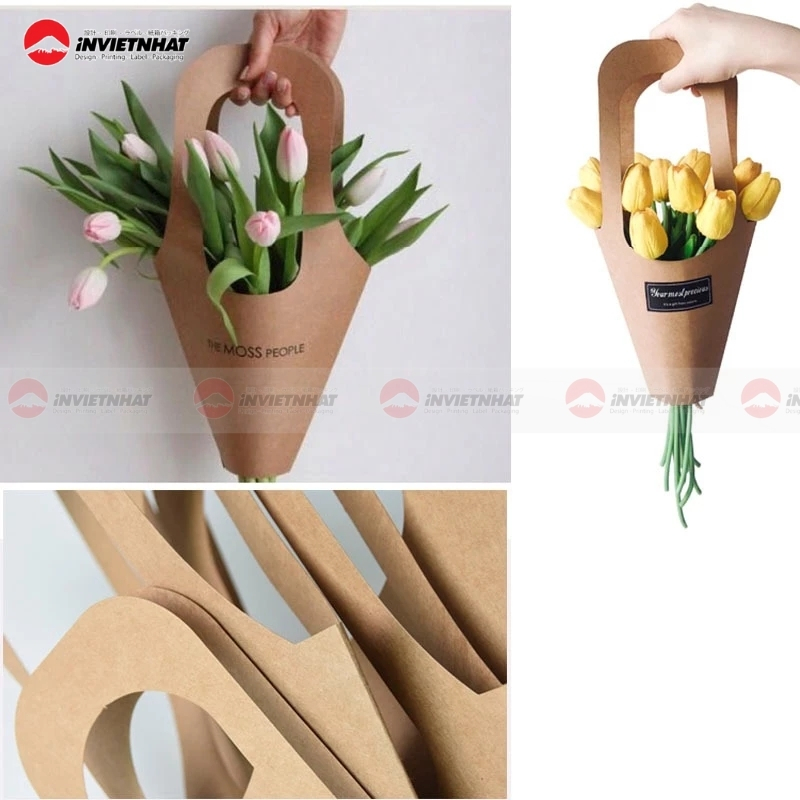túi giấy hoa cho bó tròn
