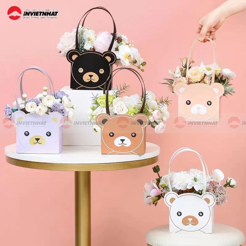 túi giấy hoa dễ thương