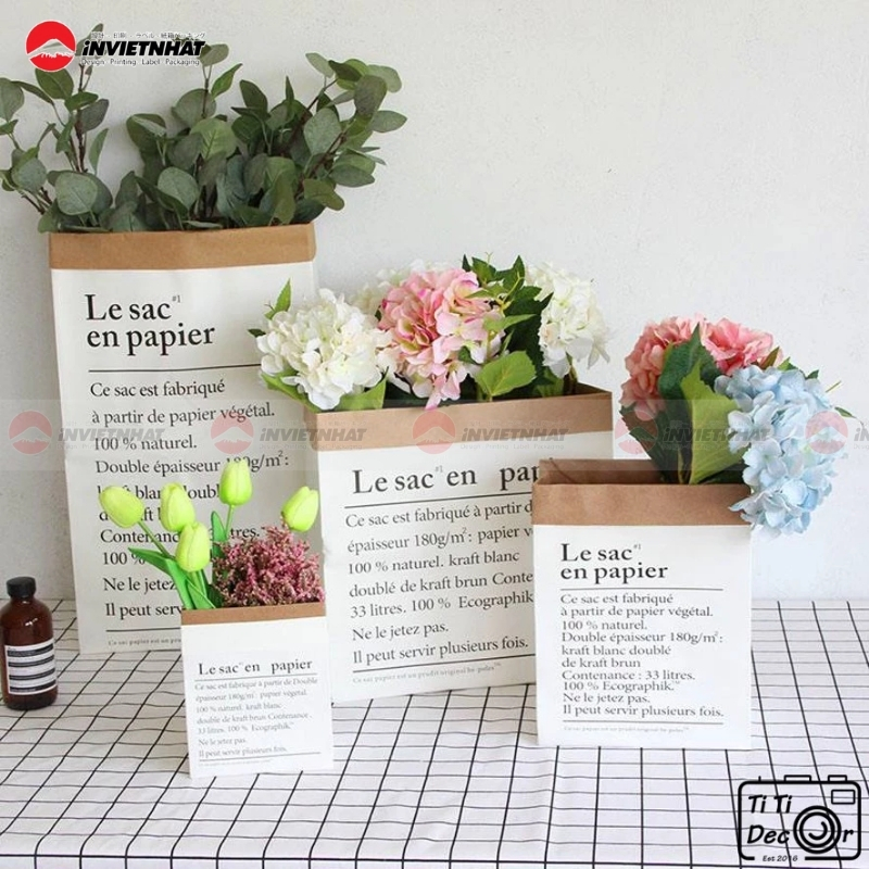 túi giấy hoa tái chế