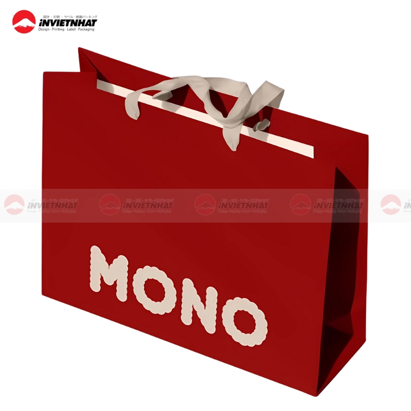 tui giay mau do dam in logo