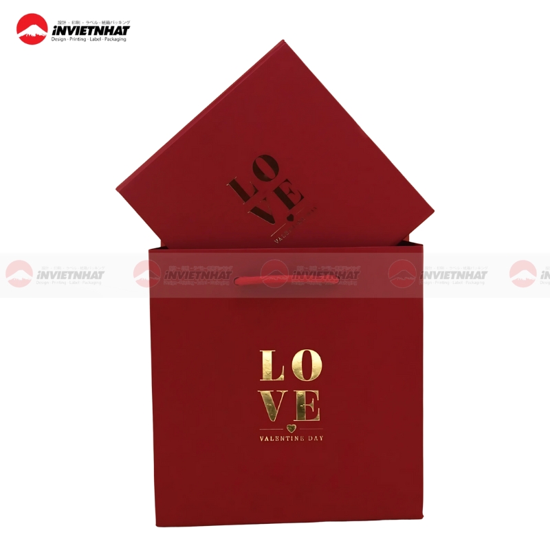 tui giay mau do ep kim vang