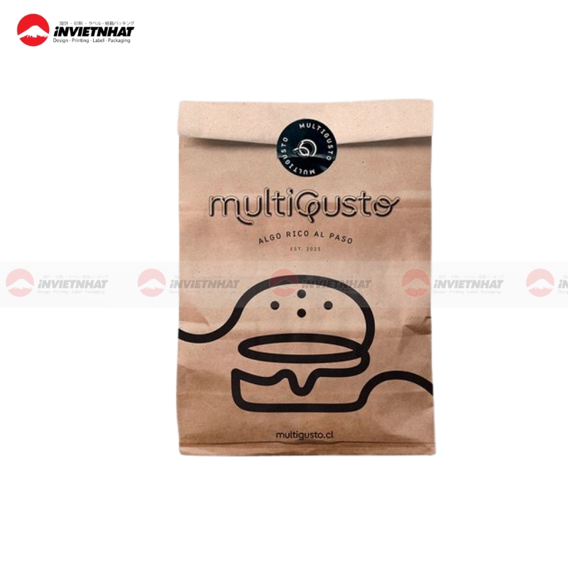 17+ Mẫu túi giấy đựng hamburger đẹp mắt, AN TOÀN vệ sinh thực phẩm 53 túi giấy màu nâu hamburger