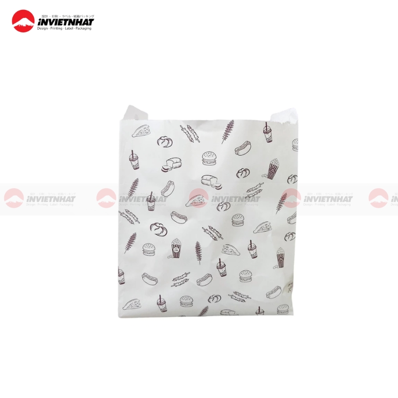 túi giấy trắng đựng burger
