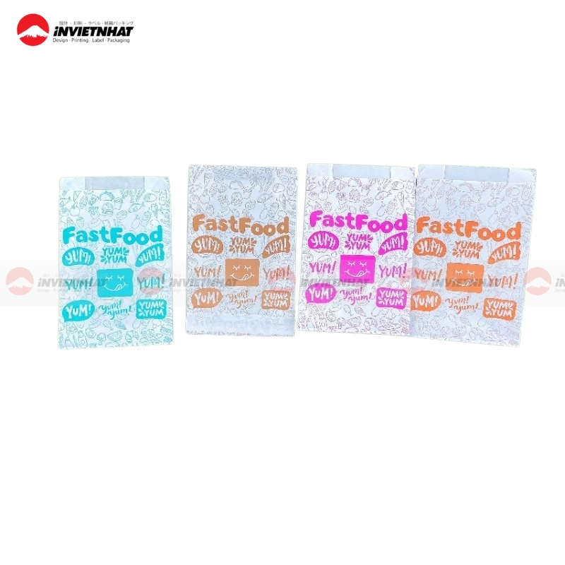 túi giấy trắng đựng đồ ăn đa dạng