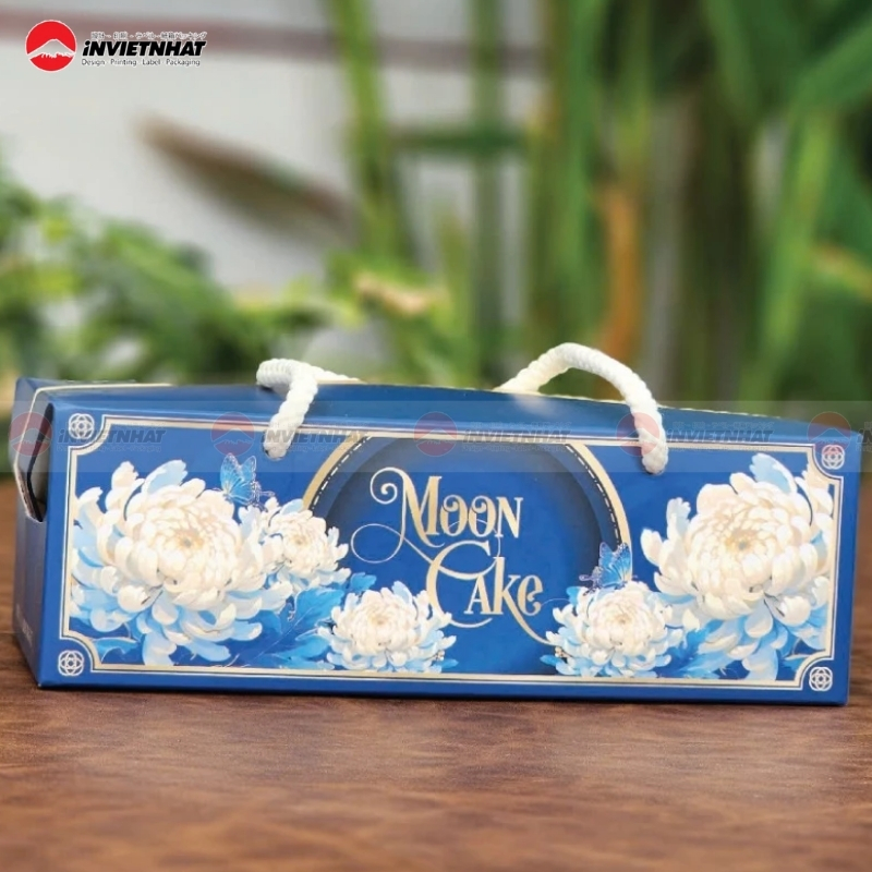 Hộp bánh trung thu hoa sen cán màng bóng