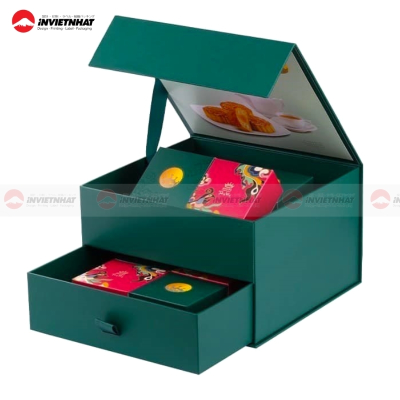 Hộp nam châm bánh trung thu 2 tầng