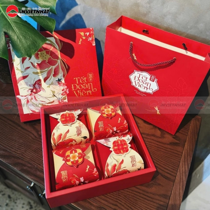 Hộp bánh trung thu dạng hộp nắp rời 4 bánh