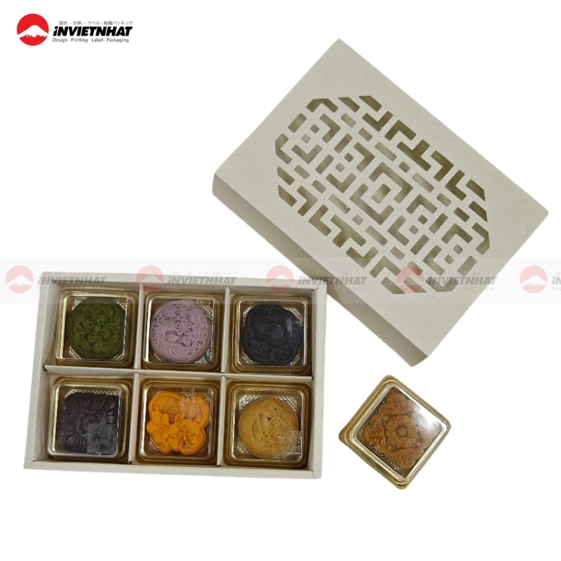 Hộp bánh trung thu giấy 6 bánh mini